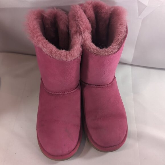 UGG Australia 3280 Boots Cerise Pink Bailey Bow US Women's 5 Mid Calf Sheepskin - Picture 4 of 16